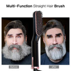 Hot Comb Straightener Heating Comb for Men Beard Electric Negative Ion Hair Straightening Brush Wet Dry Use Quick Hair Styler